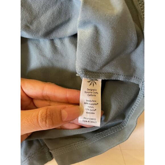 Athleta Dress Women's 0 Modra Gray Green Halter Built in Bra Yoga Bodycon - Picture 6 of 7